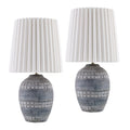 Modern European furniture - Ceramic Fluted Linen Table Lamps (2) - www.oroatrade.com