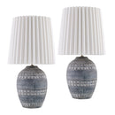 Modern European furniture - Ceramic Fluted Linen Table Lamps (2) - www.oroatrade.com