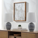 Modern European furniture - Ceramic Fluted Linen Table Lamps (2) - www.oroatrade.com