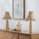 Modern European furniture - Braided Rattan Travertine Table Lamp - www.oroatrade.com