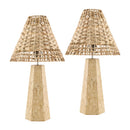 Modern European furniture - Braided Rattan Travertine Table Lamp - www.oroatrade.com