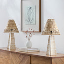 Modern European furniture - Braided Rattan Travertine Table Lamp - www.oroatrade.com