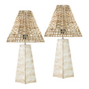 Modern European furniture - Braided Rattan Travertine Table Lamp - www.oroatrade.com