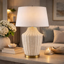 Hospitality furniture - White Rattan Accent Table Lamp - www.oroatrade.com