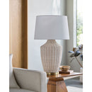 Hospitality furniture - White Rattan Accent Table Lamp - www.oroatrade.com