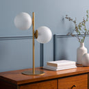 Hospitality furniture - Dual White Glass Table Lamp - www.oroatrade.com