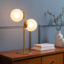 Hospitality furniture - Dual White Glass Table Lamp - www.oroatrade.com