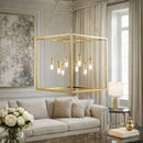 Hospitality furniture - Gold-Framed 7-Light Pendant Lamp - www.oroatrade.com