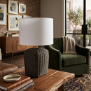 Modern European furniture - Rattan Base Linen Table Lamp  - www.oroatrade.com