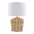 Modern European furniture - Rattan Base Linen Table Lamp  - www.oroatrade.com