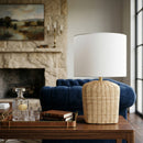 Modern European furniture - Rattan Base Linen Table Lamp  - www.oroatrade.com