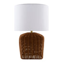 Modern European furniture - Rattan Base Linen Table Lamp  - www.oroatrade.com