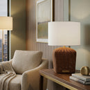 Modern European furniture - Rattan Base Linen Table Lamp  - www.oroatrade.com