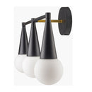 Contract furniture - Conical Black 3-Light Wall Lamp - www.oroatrade.com