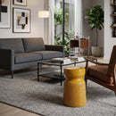 Modern European furniture - Textured Ceramic Hourglass Garden Stool - www.oroatrade.com
