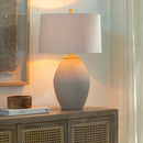 Contract furniture - Glazed Gray Ceramic Table Lamp - www.oroatrade.com
