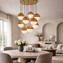 Hospitality furniture - White Glass Sphere 9-Light Chandelier - www.oroatrade.com