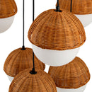 Hospitality furniture - White Glass Sphere 9-Light Chandelier - www.oroatrade.com