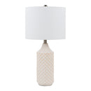 Hospitality furniture - White Ceramic Linen Table Lamp - www.oroatrade.com