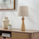 Modern European furniture - Wood Veneer Linen Table Lamp  - www.oroatrade.com
