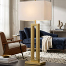 Hospitality furniture - White Linen Gold Table Lamp - www.oroatrade.com