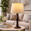 Contract furniture - Linen Wood Veneer Table Lamp - www.oroatrade.com