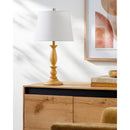 Contract furniture - Linen Wood Veneer Table Lamp - www.oroatrade.com