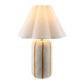 Modern European furniture - Scalloped White Linen Table Lamp - www.oroatrade.com