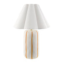 Modern European furniture - Scalloped White Linen Table Lamp - www.oroatrade.com