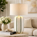 Modern European furniture - Line Painted Ceramic Table Lamp - www.oroatrade.com