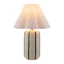 Modern European furniture - Scalloped White Linen Table Lamp - www.oroatrade.com
