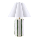 Modern European furniture - Scalloped White Linen Table Lamp - www.oroatrade.com