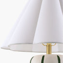 Modern European furniture - Scalloped White Linen Table Lamp - www.oroatrade.com
