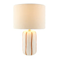 Modern European furniture - Lined Ceramic Linen Table Lamp - www.oroatrade.com