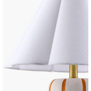 Modern European furniture - Ceramic Scalloped Linen Table Lamp - www.oroatrade.com
