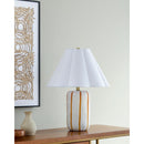 Modern European furniture - Ceramic Scalloped Linen Table Lamp - www.oroatrade.com