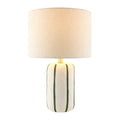 Modern European furniture - Lined Ceramic Linen Table Lamp - www.oroatrade.com