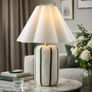 Modern European furniture - Ceramic Scalloped Linen Table Lamp - www.oroatrade.com