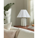 Modern European furniture - Ceramic Scalloped Linen Table Lamp - www.oroatrade.com