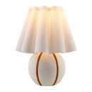 Modern European furniture - Lined Round Ceramic Table Lamp - www.oroatrade.com