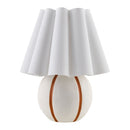Modern European furniture - Lined Round Ceramic Table Lamp - www.oroatrade.com