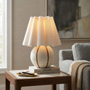 Modern European furniture - Lined Round Ceramic Table Lamp - www.oroatrade.com