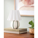 Modern European furniture - Lined Round Ceramic Table Lamp - www.oroatrade.com