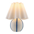 Modern European furniture - Lined Round Ceramic Table Lamp - www.oroatrade.com