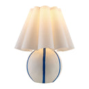 Modern European furniture - Lined Round Ceramic Table Lamp - www.oroatrade.com