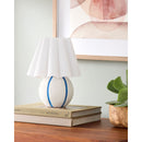 Modern European furniture - Lined Round Ceramic Table Lamp - www.oroatrade.com