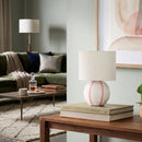 Modern European furniture - Round Lined Ceramic Table Lamp - www.oroatrade.com