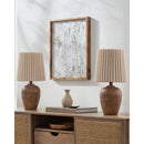 Hospitality furniture - Fluted Linen Table Lamp Set (2) - www.oroatrade.com