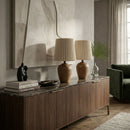 Hospitality furniture - Fluted Linen Table Lamp Set (2) - www.oroatrade.com