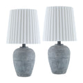 Hospitality furniture - Fluted Linen Table Lamp Set (2) - www.oroatrade.com
